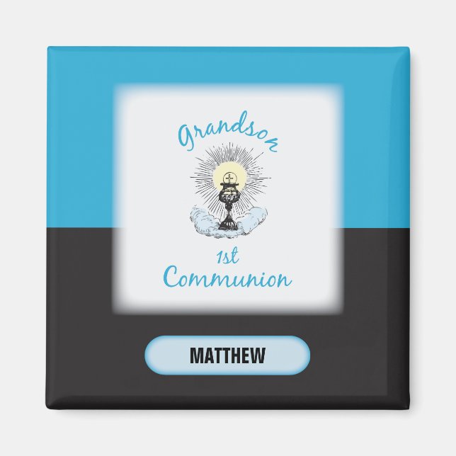 Grandson First Communation, Blue Cup Magnet (Vorne)