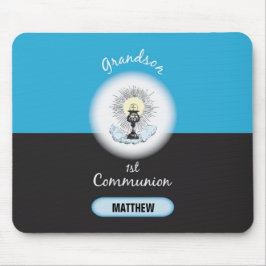 Grandson First Communation, Blue Cup Mousepad