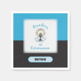 Grandson First Communation, Blue Cup Serviette