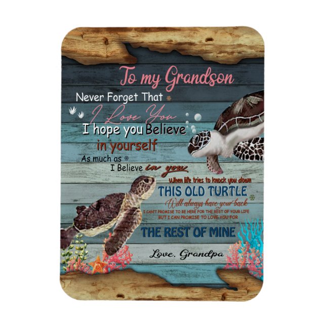 Grandson Gift | Brief an meinen Großvater Magnet (Vertikal)