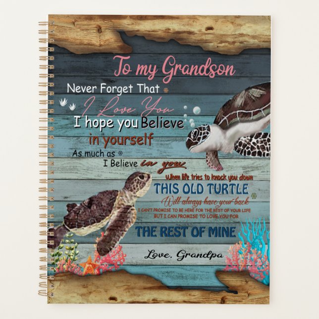 Grandson Gift | Lettre à mon petit-fils de grand-p (Devant)