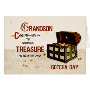 Grandson Gotcha Day with Pirate Treasure