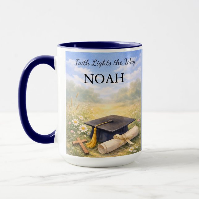 Grandson Graduation Personalized Christian Gift Tasse (Links)