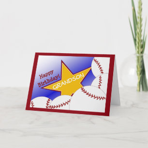 Grandson - Happy Birthday Baseball Loving Grandson Karte