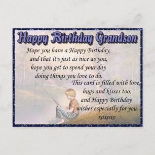 Grandson Happy Birthday Postkarte