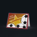 Grandson - Happy Birthday Soccer Loving Grandson Karte<br><div class="desc">Spaß-Karte,  um Ihrem fußballliebenden Enkel einen glücklichen Geburtstag zu wünschen. Fügen Sie für eine besondere Touch ein Foto Ihres Enkels mit seiner Lieblings-Fußballmannschaft hinzu.</div>