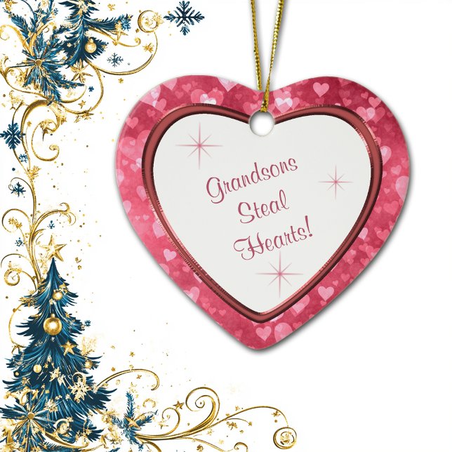 Grandson Heart Keepake Keramik Ornament (Von Creator hochgeladen)