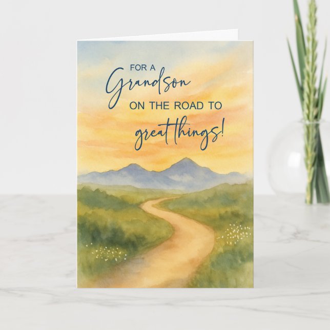Grandson Heartfelt ab in den Uni Mountain Karte (Vorderseite)