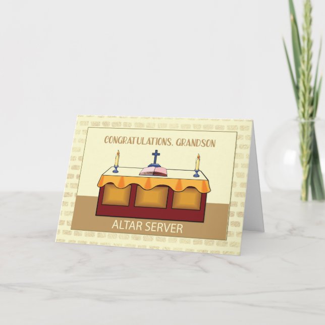 Grandson Herzlichen Glückwunsch katholischer Altar Karte (Vorderseite)