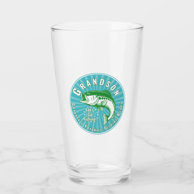 "Grandson ist mein Angelbuddy" Glas (Vorderseite)