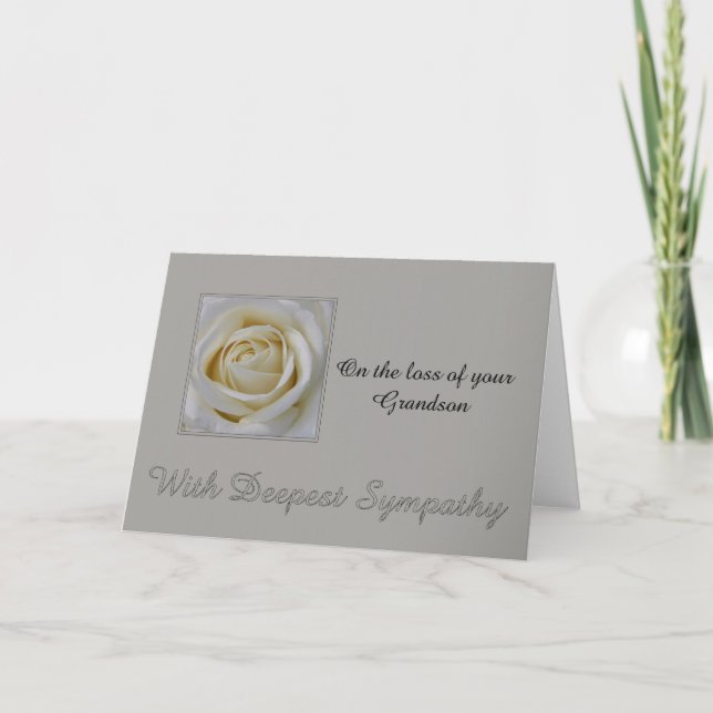 Grandson Loss Rose Beileid Card Karte (Vorderseite)