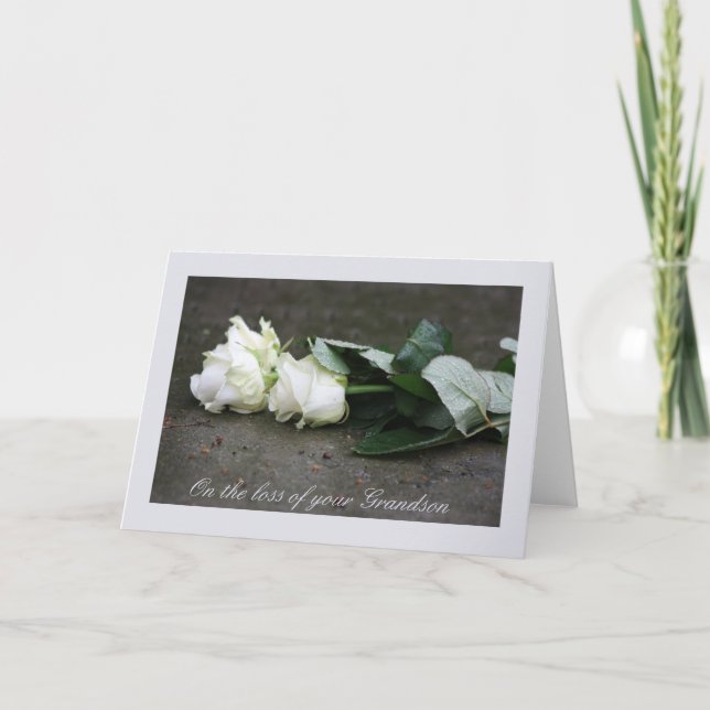 Grandson Loss Rose Beileid Card Karte (Vorderseite)