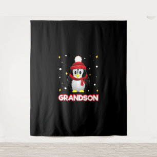 Grandson Penguin Weihnachtsfamilie Matching Xmas Wandteppich