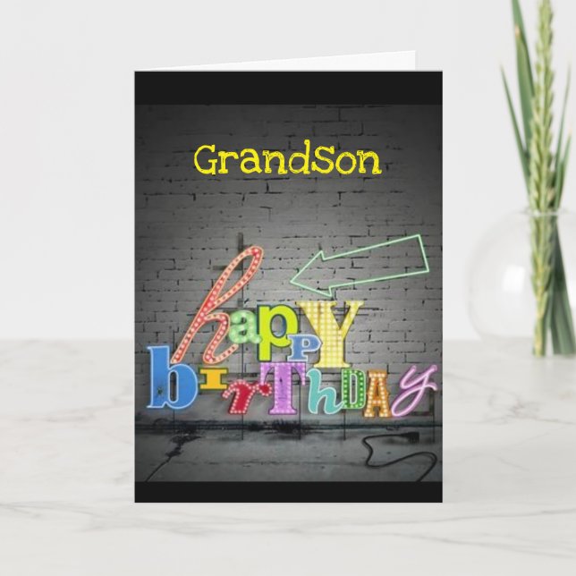 **GRANDSON** SCHREIBEN AM GEBURTSTAG DER WALL KARTE (Vorderseite)