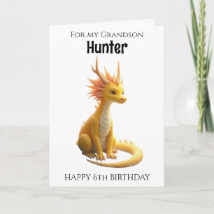 Grandson Sechsjähriger Dragon Birthday Karte