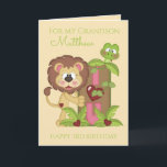 Grandson Third Birthday Niedlich Lion Foto Card Karte<br><div class="desc">Grandson Third Birthday Niedlich Lion Foto Card</div>