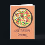 Grandson Tween Teen Pizza Birthday Karte<br><div class="desc">Feiern Sie mit dieser Pizzakarte den Geburtstag Ihres Enkels. Spielen Sie auf Worte mit Liebe Sie Pizzas Phrase wird sicher von einem zwischen oder zehn Enkel genossen werden.</div>