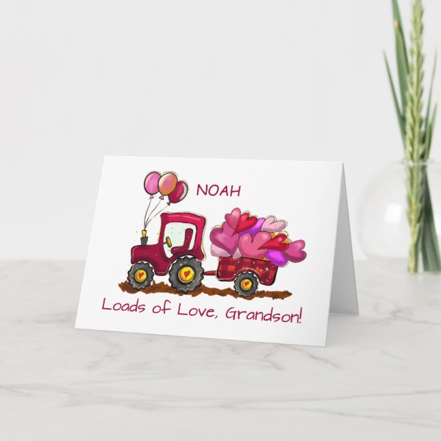 Grandson Valentinstag Loads für Liebe und Herz Karte (Vorderseite)