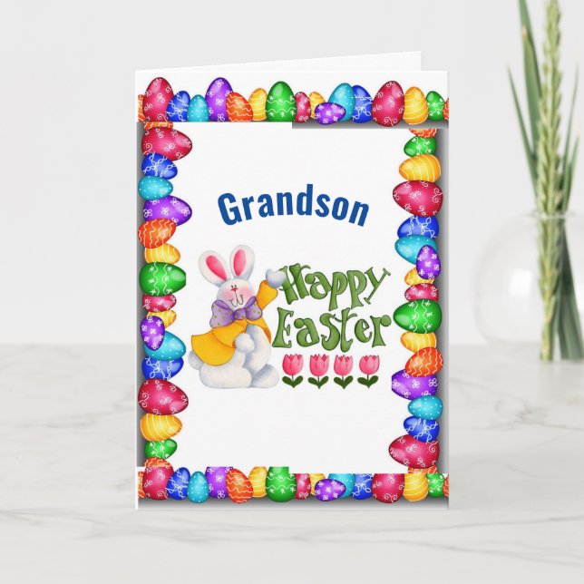 ***GRANDSON*** VOUS ÊTES *AIMÉ* CARTE DE PÂQUES (Devant)