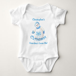 Grandsons 1. Weihnachtsschneemann aus Oma Baby Strampler