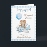 Grandsons erster Geburtstag Teddy Bären Gruß Karte<br><div class="desc">Grandsons erste Geburtstagskarte Teddy Bären Grußkarte. Feiern Sie Ihren ersten Geburtstag mit diesem bezaubernden Teddy Bären in Aquarell. Passen Sie es Ihrem Enkel an oder fügen Sie seinen Namen für eine personalisierte Touch hinzu. Diese Karte ist perfekt für Kinder, sie bringt fröhliche Wünsche und ein Gefühl des Staunens zu ihrer...</div>