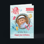 Grandsons Foto Geburtstagskarte Karte<br><div class="desc">Grandsons Foto Geburtstagskarte: Schöne Grußkarte. Feiern Sie Ihren ersten Geburtstag mit dieser bezaubernden Schönheitskarte. Passen Sie es Ihrem Enkel an oder fügen Sie seinen Namen für eine personalisierte Touch hinzu. Diese Karte ist perfekt für Kinder, sie bringt fröhliche Wünsche und ein Gefühl des Staunens zu ihrer Geburtstagsfeier. Machen Sie ihren...</div>