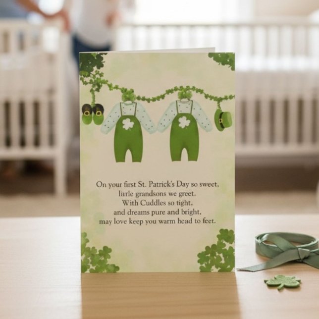 Grandsons Twins First St Patricks Day Karte (Von Creator hochgeladen)