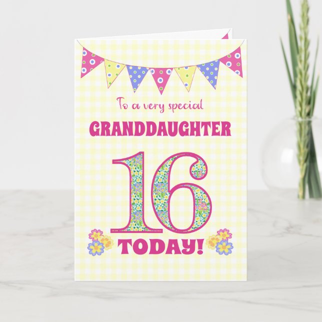 Grandtochter 16. Geburtstag Primroses Jagdkarte Karte (Vorderseite)