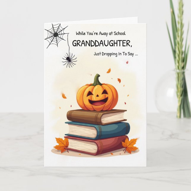 Grandtochter an der Schule zu Halloween Niedlich S Karte (Vorderseite)