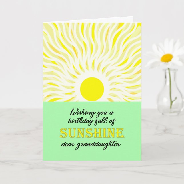Grandtochter Birthday Bright Sunshine Card Karte (Kleine Pflanze)