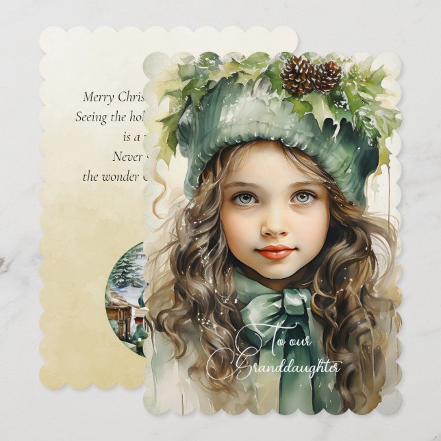 Grandtochter Dark Hhabe Mädchen Weihnachtswünsche (Vorne/Hinten)