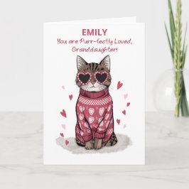 Grandtochter Funny Cat Sonnenbrillen Valentine Karte