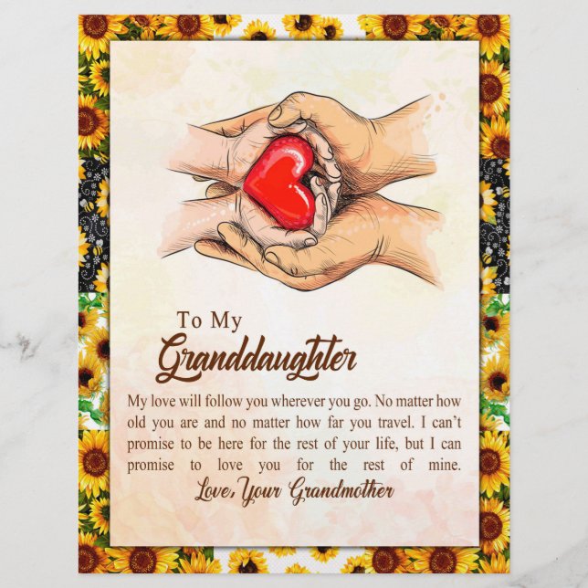 Grandtochter-Geschenk | Liebe Großmuttergruppe Briefbogen (Vorderseite)