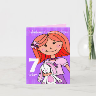 Grandtochter Girls Geburtstagskarte rotes Haar lil Karte