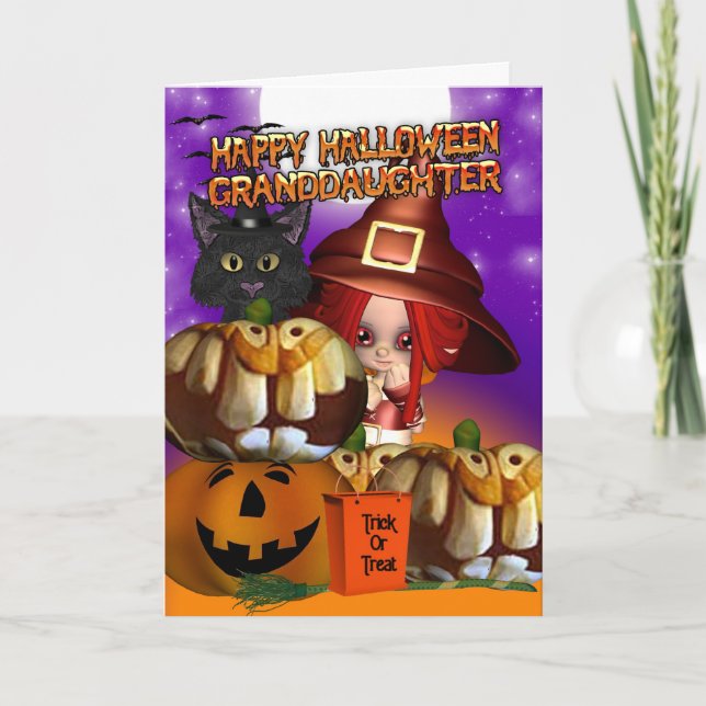 Grandtochter Halloween Kürbiskürbis Jack Karte (Vorderseite)