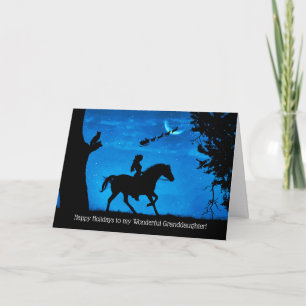 Grandtochter Holiday mit Pferd und Reiter Niedlich Karte