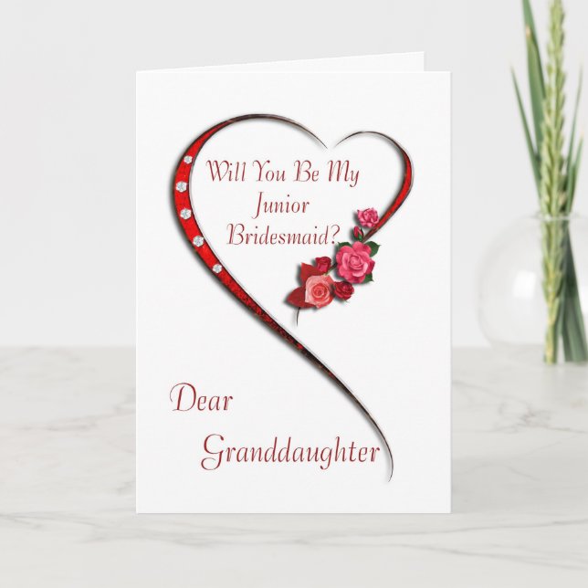 Grandtochter Junior Bridesmaid laden Einladung (Vorderseite)