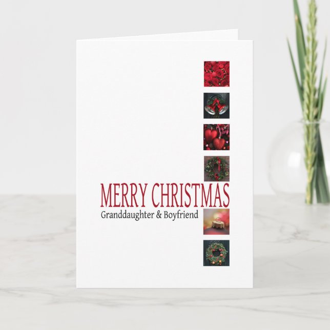 Grandtochter und Boyfriend Frohe Weihnachtskarte Feiertagskarte (Vorderseite)
