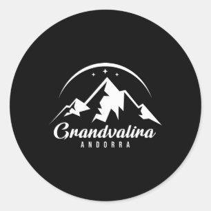 Grandvalira Andorra Skigebiet Snowboarden Runder Aufkleber