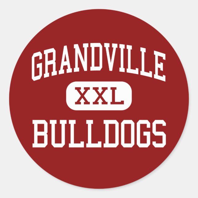 Grandville - Bulldogs - High - Grandville Michigan Runder Aufkleber (Vorderseite)