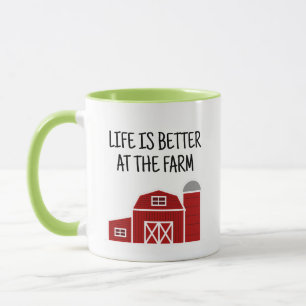Grange rouge ferme maison tasse de café pour la ma