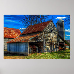 Grange Rural Farm Life Scène Poster Imprimer