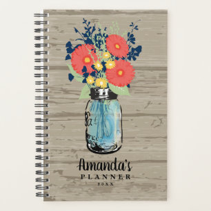 Grange rustique Bois Corail Gerber Daisy Mason Jar