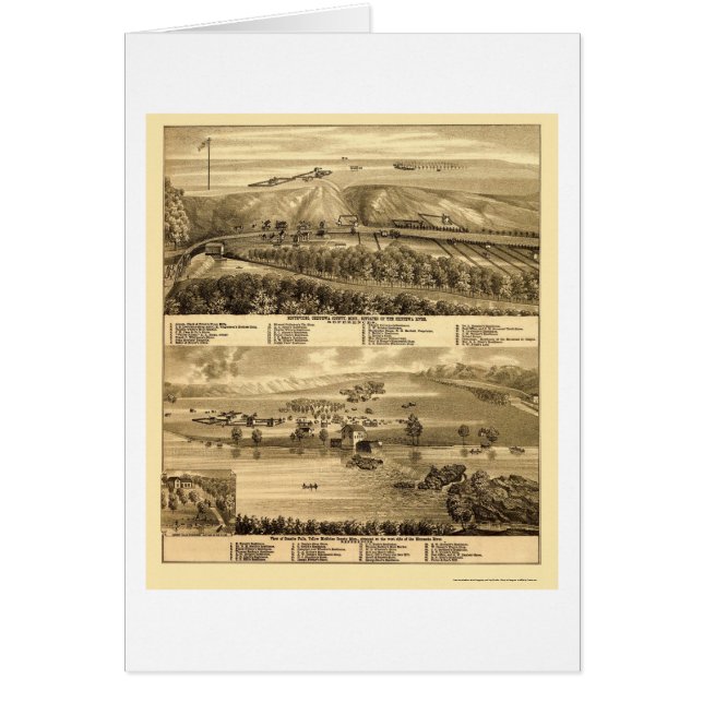 Granit-Fälle, panoramische Karte Mangans - 1874 (Vorne)