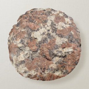 Granit-Felsen-Beschaffenheit --- Rosa Rundes Kissen