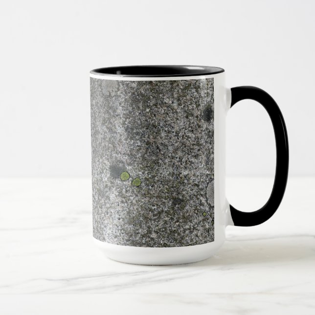 Granit-Felsen-Grau mit grünem Moos Tasse (Rechts)