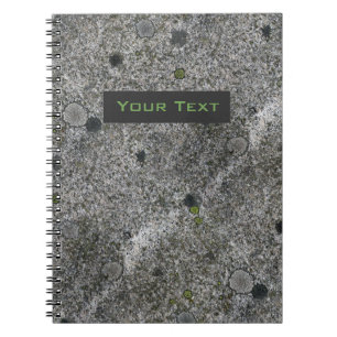Granit-Felsen-Grau mit Text-Aufkleber Notizblock