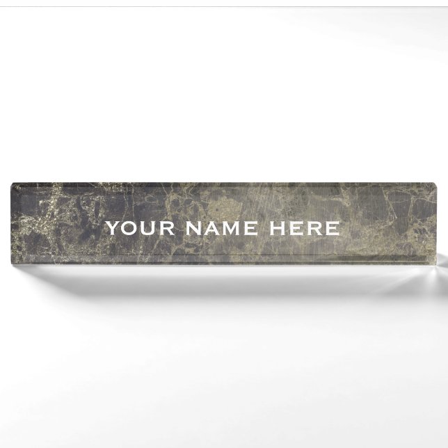 Granit Glitzer Marble Glitzer Glam Personalisiert Namensplakette (Vorderseite)