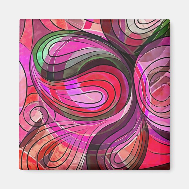 Granit-Granit-Granit-Granit-Doodle mit schwarzen L Magnet (Vorne)