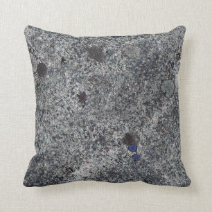 Granit-Grau mit blauem Detail Kissen